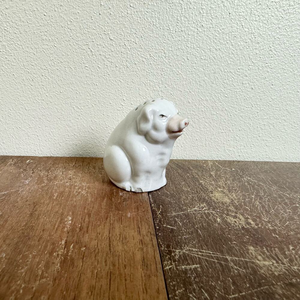 Vintage Porcelain GERMANY Pig Hog Swine SINGLE Salt‎ Pepper Shaker